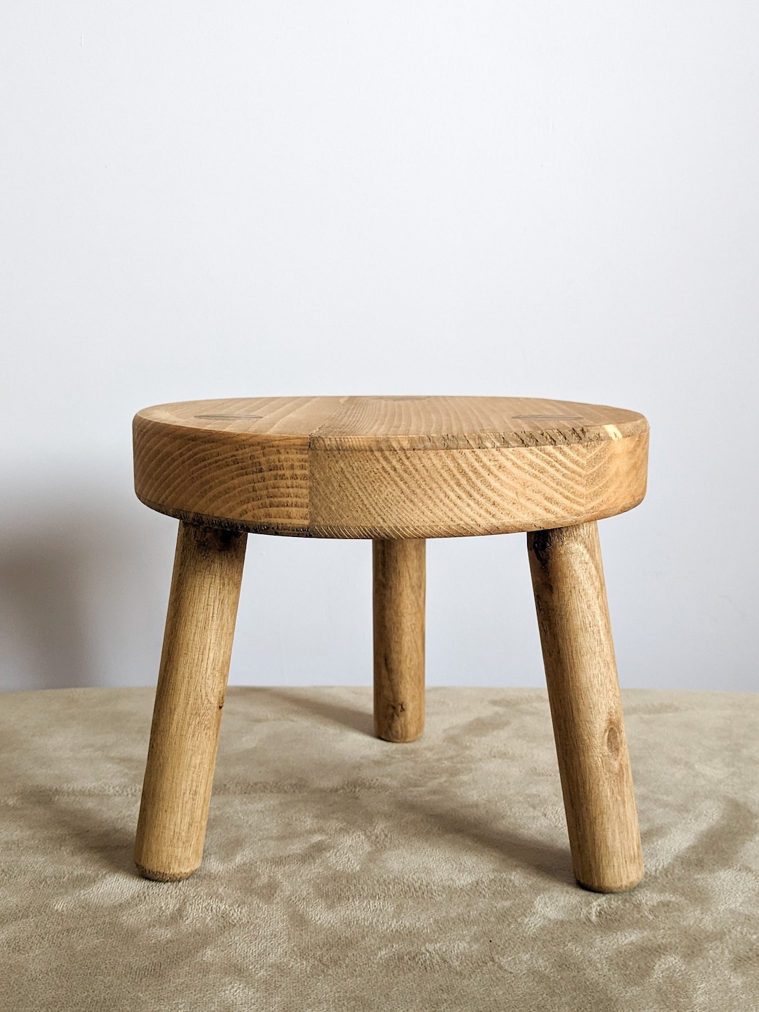 Solid Wood Milking Stool: Handmade Th...
