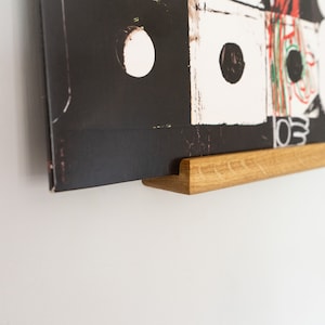 Oak Record Ledge: Vinyl Storage, Now Spinning, Floating LP Album Display, Handmade