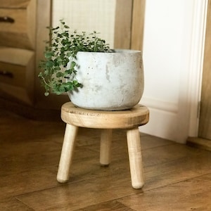 Round Rustic Plant Stool, Reclaimed Wood, Milking Stool, Small Traditional Stool, Display Stool, Handmade