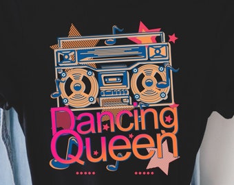Dancing Queen T-shirt, Dancing Queen-kostym, 70-talskläder, 70-talsskjorta, 80-talskläder, 80-talsskjorta, Retroskjorta för kvinnor, Discotoppar för kvinnor