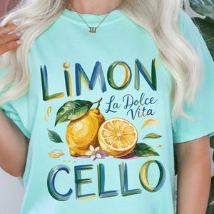 T-shirt limoncello, graphic T-shirt citroen, shirt Amalfikust, Italië Travel Tee, shirt zomercocktail, preppy shirt citroen, shirt retro citrus