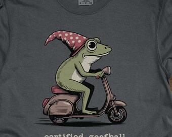 T-shirt graphique grenouille drôle, chemise grenouille Goofball certifiée, t-shirt fantaisie original, chemise humour espiègle, T-shirt unisexe couleur confort