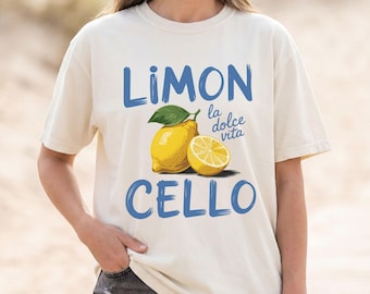 Limoncello Shirt, Lemon Tee, Amalfi Coast T-Shirt, Italy Vacation Shirt, Preppy Summer Top, Retro Lemon Graphic Tee, Cocktail Lover Gift