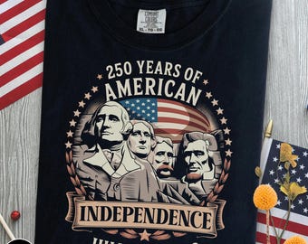 Camiseta 250 años de la Independencia de Estados Unidos, camiseta gráfica de los Padres Fundadores, camiseta vintage de historia estadounidense, ropa retro con herencia estadounidense