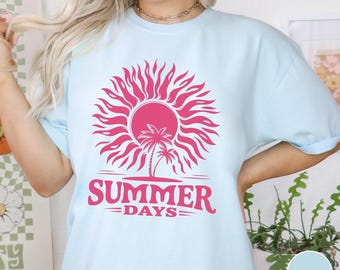 Strand T-Shirt, Meer-Liebhaber-Geschenk, ästhetisches Küsten-T-Shirt, Sommergeschenk, Urlaubs-Shirt, Retro-Grafik-Sommer-T-Shirt