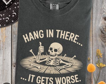 Camiseta engraçada com estampa de esqueleto, Comfort Colors 1717, unissex, humor negro.