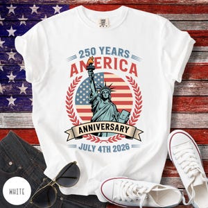 250 Years of America Shirt, Celebrate America Shirt, 250 Years Anniversary T-shirt, Patriotic Gift, Commemorative Apparel, 4th of July Shirt