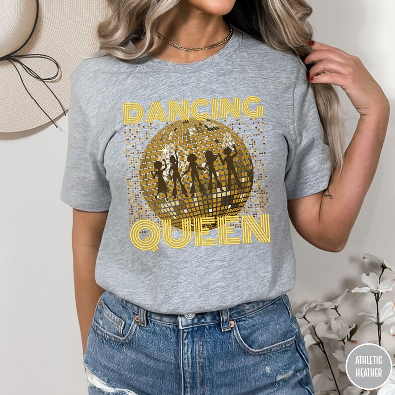 Dancing Queen-t-shirt, 70-tal, 80-tal, 90-tal, vintage-t-shirts, Boogie-t-shirt, Retro-t-shirt, Disco Queen-t-shirt, Födelsedagströja, Mors dag-present bild 7