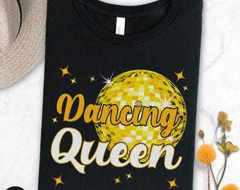 Dancing Queen-t-shirt, 70-tal, 80-tal, 90-tal, vintage-t-shirts, Boogie-t-shirt, Retro-t-shirt, Disco Queen-t-shirt, Födelsedagströja, Mors dag-present