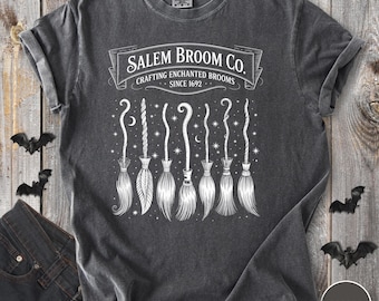 Halloween Witch Shirt, Vintage Witch Tee, Spooky Season T-Shirt, Halloween Broomstick Shirt, Old Salem Witch Shirt, Comfort Colors Tee