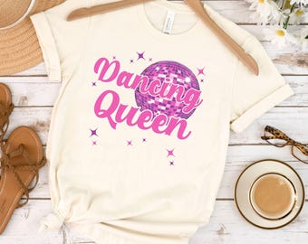 Dancing Queen-t-shirt, 70-tal, 80-tal, 90-tal, vintage-t-shirts, Boogie-t-shirt, Retro-t-shirt, Disco Queen-t-shirt, Födelsedagströja, Mors dag-present
