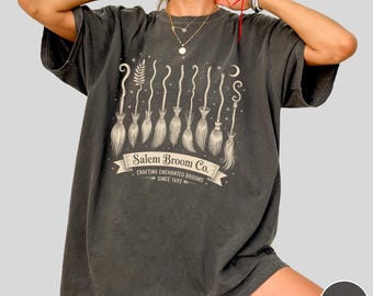 Funny Witch Shirt, Vintage Witch Broom Tee, Halloween Witch Shirt, Salem Witch Graphic, Spooky Fall Shirt, Witchy Shirt, Halloween Tee