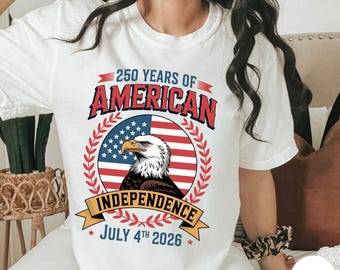 アメリカ独立250周年記念シャツ、愛国的な鷲のTシャツ、独立記念日シャツ、ヴィンテージのアメリカ国旗Tシャツ、レトロな独立記念日シャツ