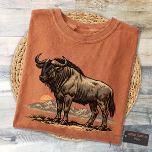 Wildebeest Top, Wildebeest Safari Animal Shirt And Sweatshirt Set, Wildlife Zoo Trip Outfit Adults Kids, Unisex Nature Animal Graphic Tee