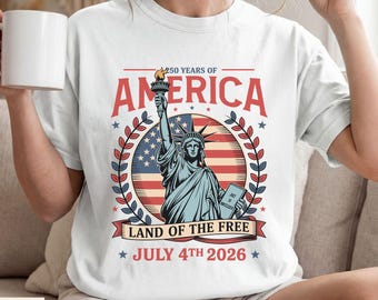 250 Years of America Shirt, Statue of Liberty Graphic Tee, 4th of July T-Shirt, Comfort Colors Shirt, 1776–2026 Tee
