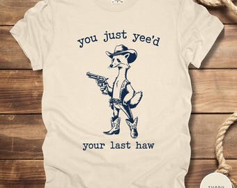 Funny Opossum Shirt, Funny Cowboy Possum Tee, Retro Western T-Shirt, Goofy Cowgirl Country Top, Unisex Rodeo Graphic Tee