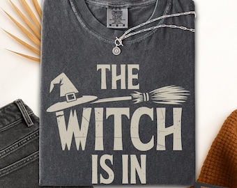 T-shirt graphique drôle de sorcière : chemise effrayante d'Halloween