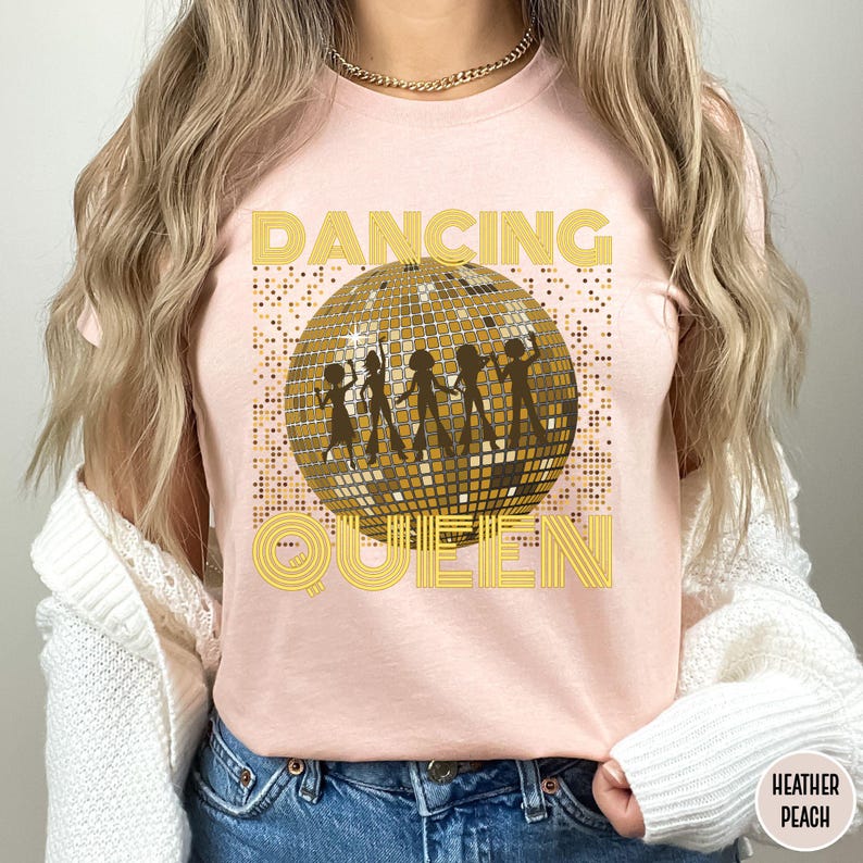 Dancing Queen-t-shirt, 70-tal, 80-tal, 90-tal, vintage-t-shirts, Boogie-t-shirt, Retro-t-shirt, Disco Queen-t-shirt, Födelsedagströja, Mors dag-present bild 4