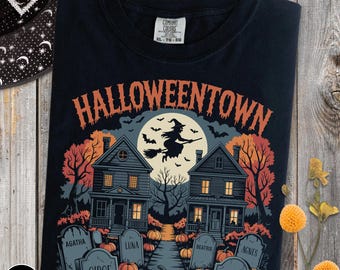 Halloweentown Shirt, Haunted Village Shirt, Witch Moon Shirt, Jack-O’-Lantern Graphic Tee, Spooky Vintage Halloween Tee, Halloween Costume