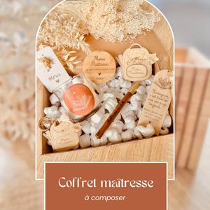 Coffret box cadeau personnalisé pour maîtresse, nounou, atsem, aesh, educatrice…