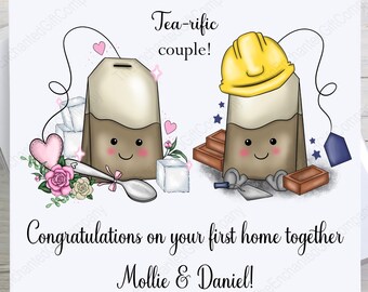 Personalised Congratulations on your New Home Keepsake Card, Couple's First Home Card, Moving out Card for Couple's, New Home Card.