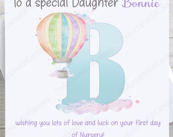 First Day at Nursery/Preschool Card, Back to School Card for Daughter, Niece, Grandaughter, Little Girl.