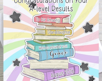 Tarjeta de felicitación personalizada por exámenes, tarjeta con resultados de A Levels, resultados de GCSE, tarjeta de Highers, regalos para exámenes.