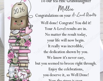 Personalised Exam Congratulations Card, A Levels Results Card, GCSE Results, Highers Card, Exam Gifts.