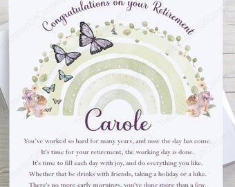 Personalised Retirement Card, Retirement Card for Her, Congratulations on your Retirement Card.