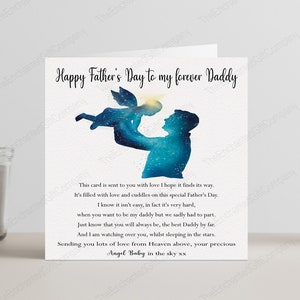 Father’s Day Card for Daddy from Baby in Heaven, Bereaved Dad/Baby Loss Card, Angel Baby Cards.