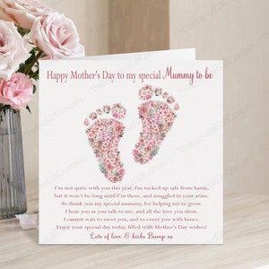Happy Mother's Day from the Bump Card, New Baby Mummy to be Mother's Day Card, Baby Bump Mother's Day Card.