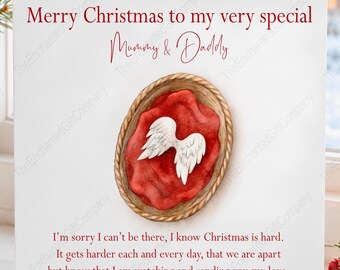 Christmas from Heaven Card, Angel Baby Christmas Card, Mummy and Daddy Christmas Card from Heaven, Bereaved Parents/Baby Loss Card.