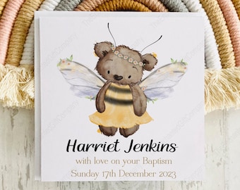 Personalised Christening Card, Christening Card For Girls, Baptism Card Granddaughter, Naming Day Card For Daughter, Holy Communion Card.