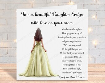 prom dress quotes Personalised Prom Card, Leavers Ball Card, Prom 2024 Card for  Daughter/granddaughter/niece