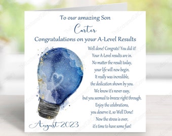 Personalised A Level Exam Results Congratulations Card - Etsy UK