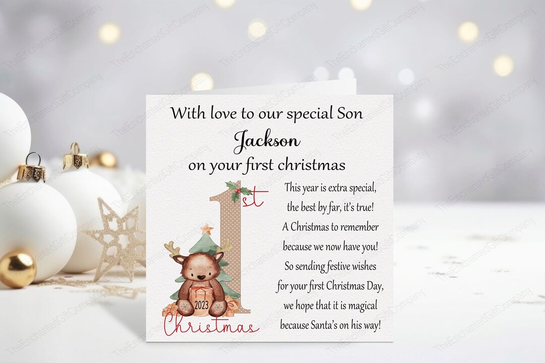Personalised Baby's 1st Christmas Card First Christmas Etsy UK