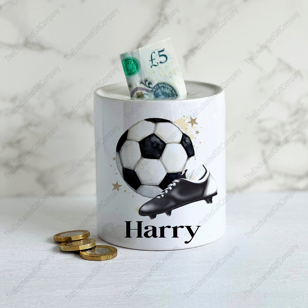 Personalised Football Money Box. Football Gift. Football Gifts Etsy UK