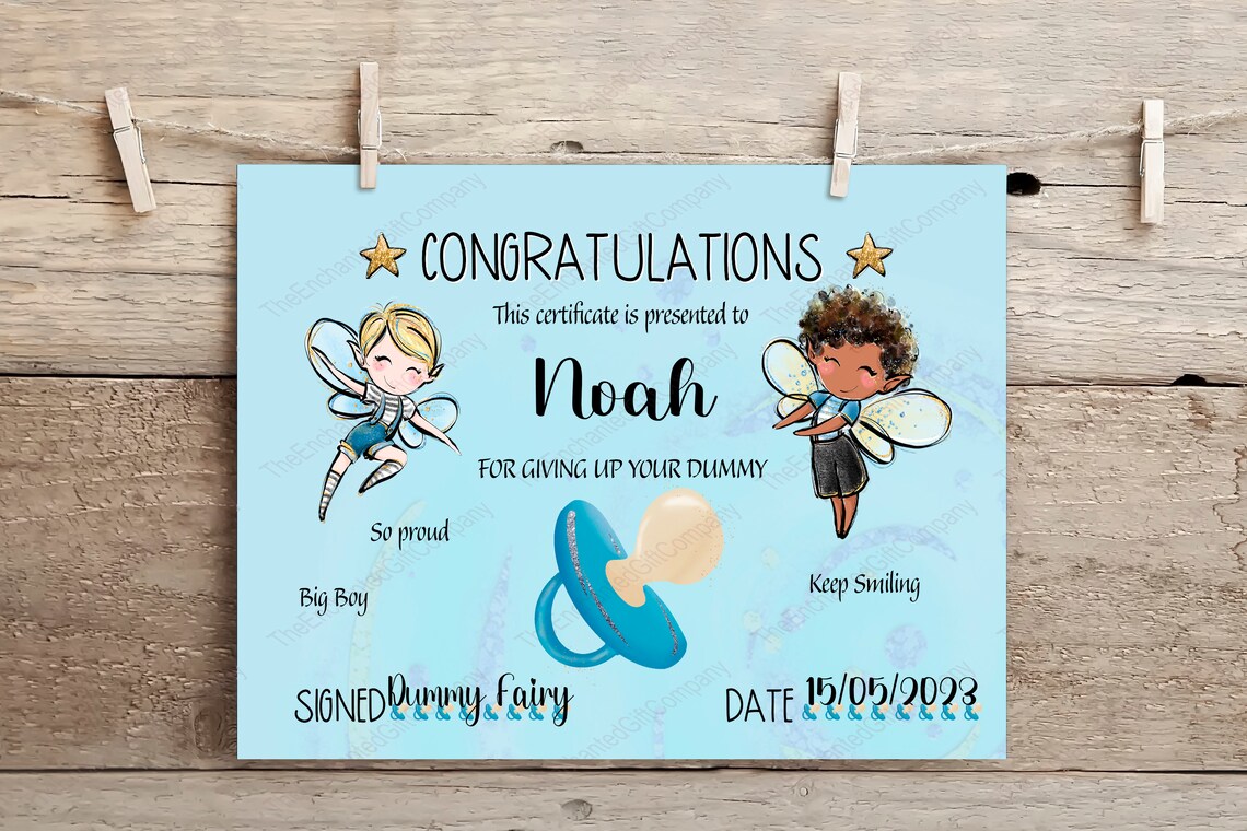 Personalised Dummy Fairy Certificates Etsy