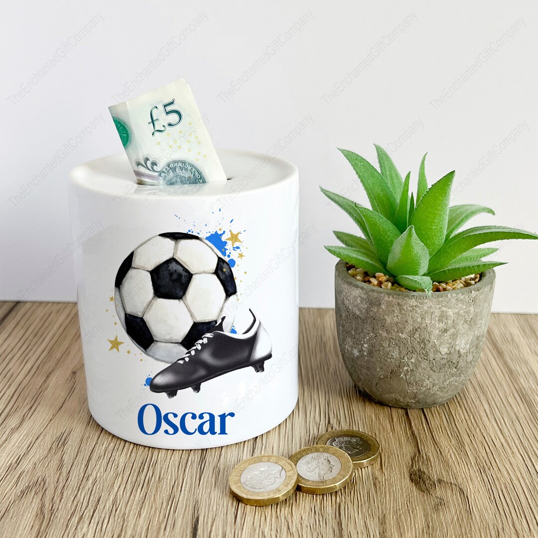 Personalised Football Money Box. Football Gift. Football Gifts Etsy