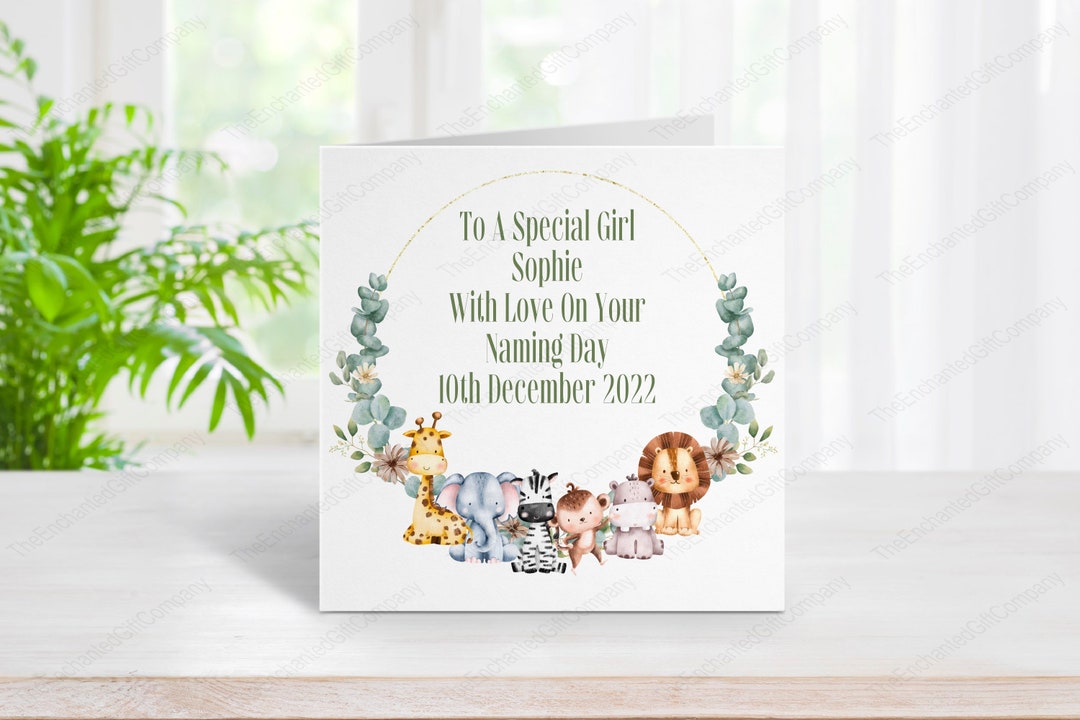 Naming Day Card. Baby Girl on Your Naming Day Card. Baby Naming Day