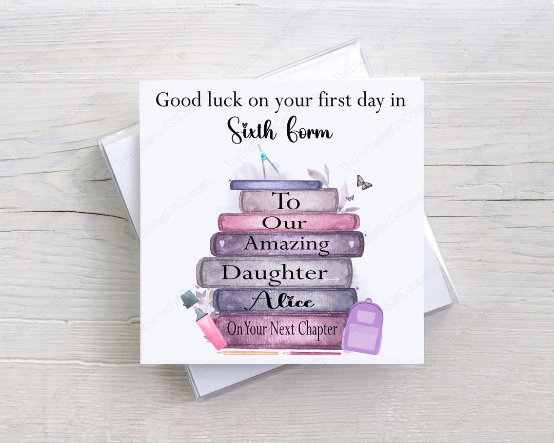 First Day Sxth Form First Day in Sixth Form Card, Back to School Card, Sixth Form Card for ...