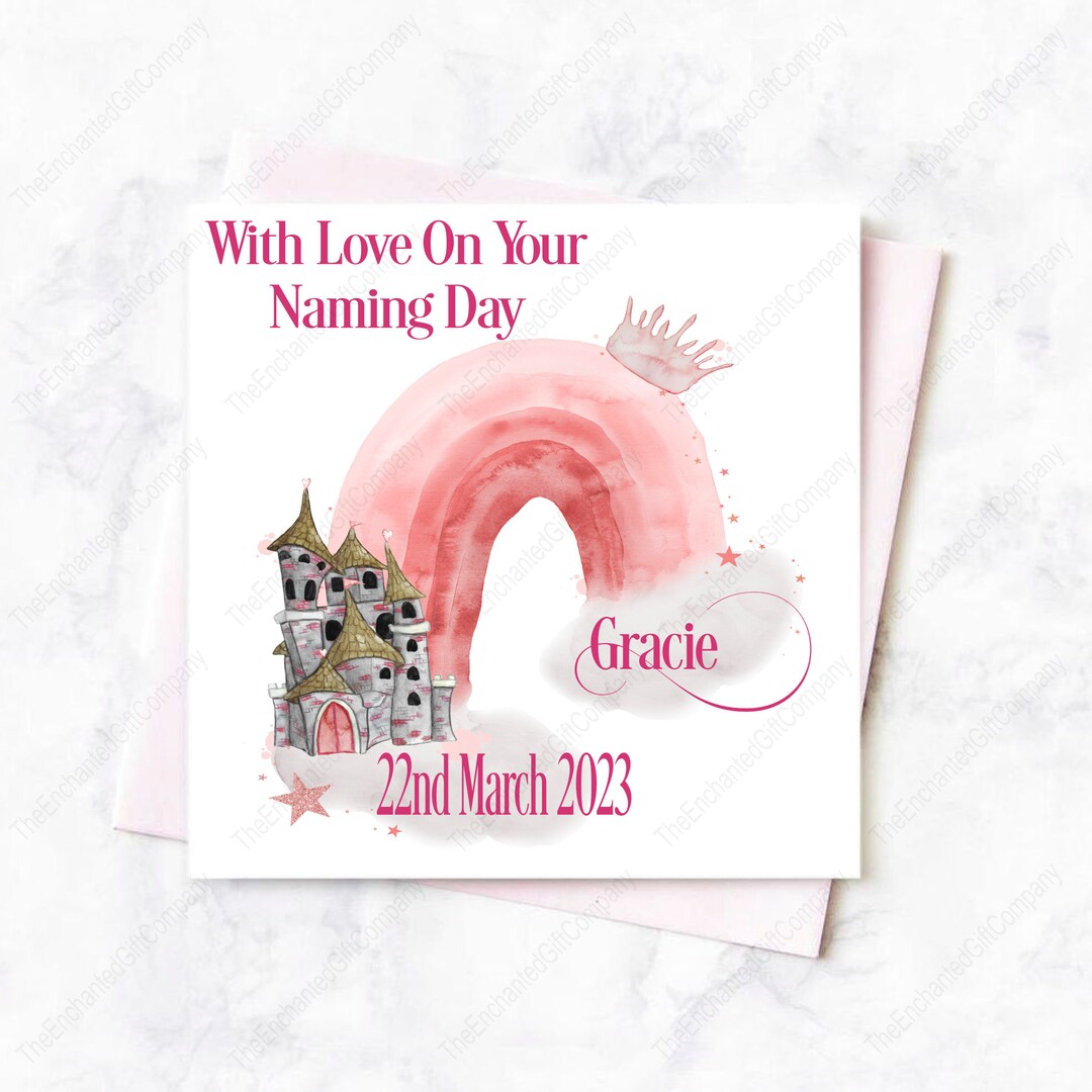 Naming Day Card. Baby Girl on Your Naming Day Card. Baby Naming Day