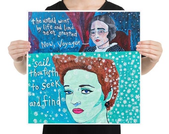 Bette Davis Art Print by Wayne Hollowell Now Voyager Charlotte Vale Human Bondage Mildred Rogers Somerset Maugham What Happened Baby Jane