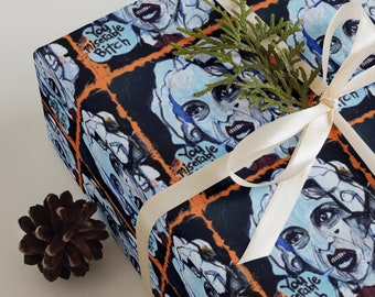 Baby Jane Wrapping Paper 3 Large Sheets Miserable Bitch Bette Davis Blanche Hudson Joan Crawford Fued Robert Aldrich Drunk Cult Retro