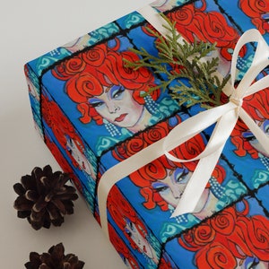 Endora Wrapping Paper 3 Large Sheets Agnes Moorehead Bewitched Samantha Darrin Stephens Gladys Kravitz Paul Lynde Elizabeth Montgomery Pop