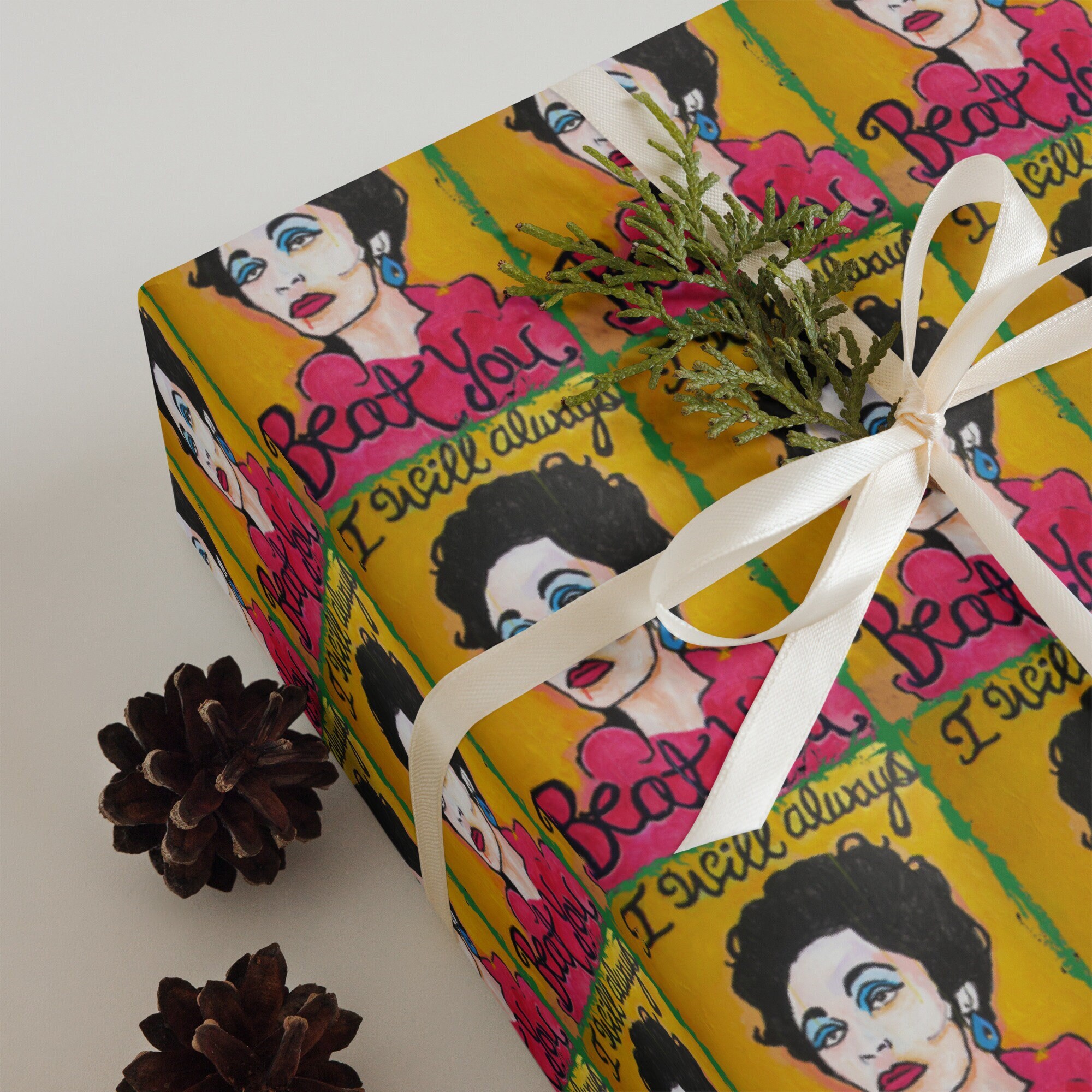 Mommie Dearest Wrapping Paper 3 Large Sheets Faye Dunaway Joan Crawford No Wire Hangers Don't Fuck With Me Fellas Boys Booze Barbara Please