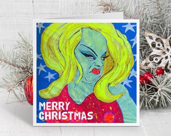 Divine Christmas Cards Set of 10 John Waters Babs Johnson Dawn Davenport Francine Fishpaw Pink Flamingos Female Trouble Desperate Living