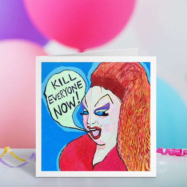 Divine Birthday Card by Wayne Hollowell - Babs Johnson Pink Flamingos John Waters Female Trouble Desperate Living Edith Massey Baltimore Pop