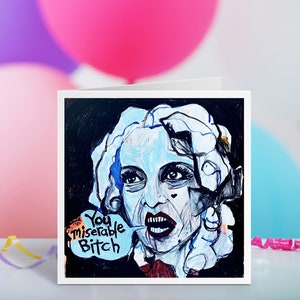 What Ever Happened To Baby Jane Verjaardagskaart door Wayne Hollowell - Bette Davis Blanche Hudson Joan Crawford Fued Jessica Lange Cult Classic