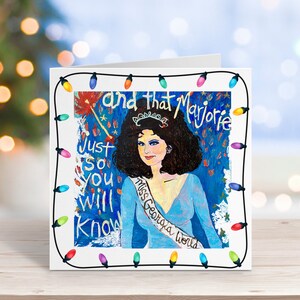 Tarjeta de Navidad de Suzanne Sugarbaker Delta Burke Designing Women Miss Georgia World Julia Southern Belle Diseño de interiores Dixie Carter Atlanta